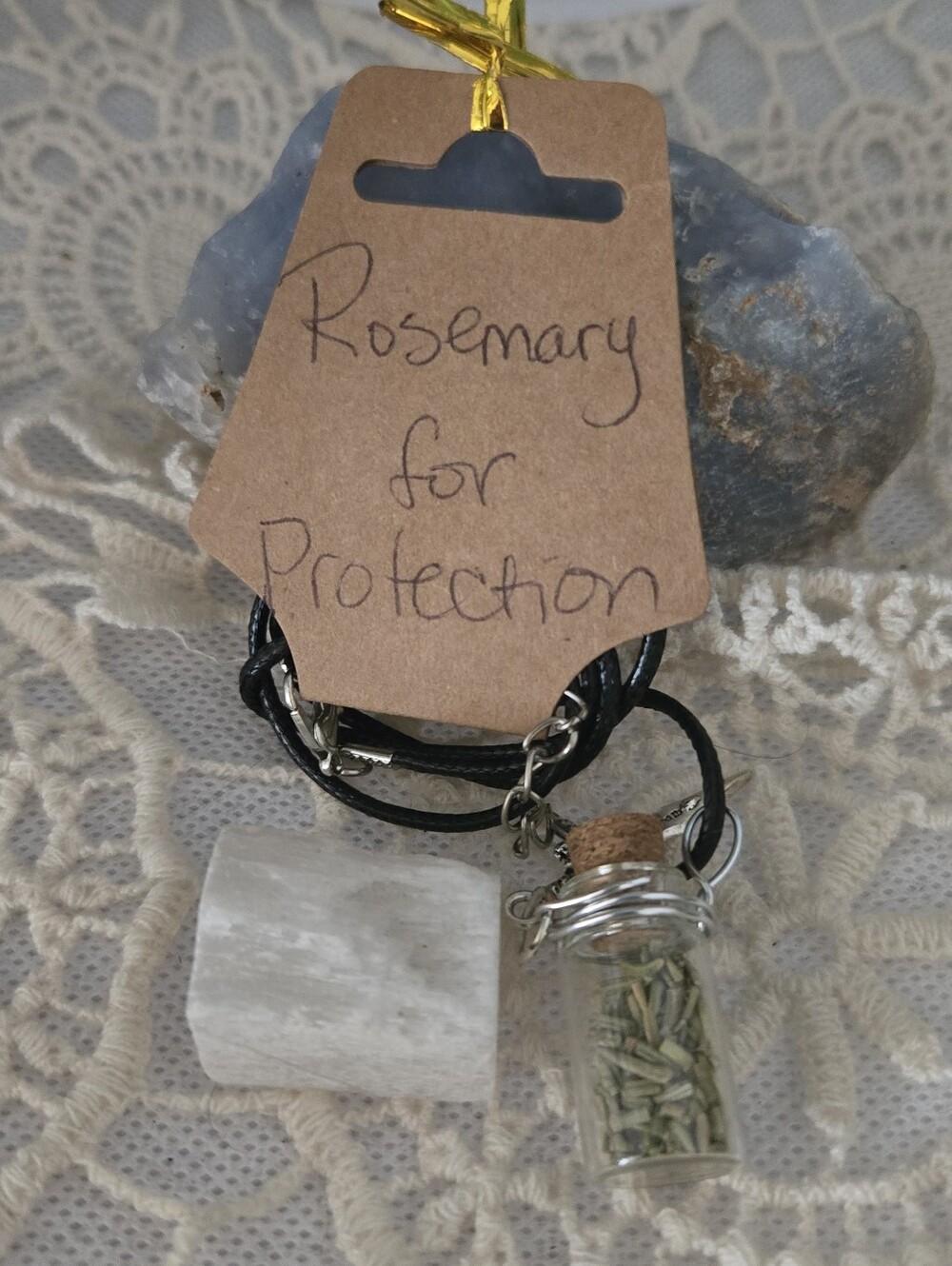 4/$15 Handmade Rosemary Protection Necklace | Boho Witchy Herbal Pendant
